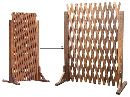 Palissade en Bois Bordure Jardin - Garde-Corps De Balcon Télescopique, Cadre d'escalade pour Plantes De Jardin Extérieur, Clôture Décorative D'intérieur, Convient pour Hôtel/Jardin/Potager