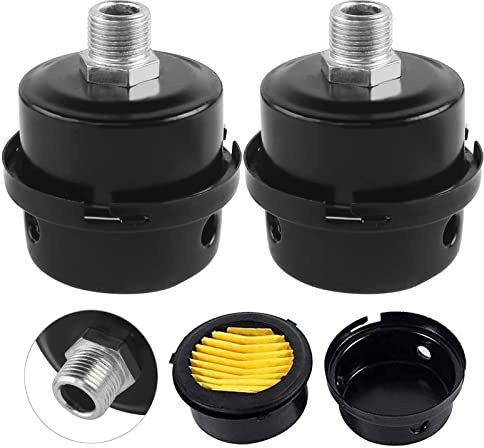 Silenziatore Compressore Aria 2 Pezzi, 3/8 a Filetto, Ricambio Filtro Aria Silenziatore 16mm, Per Caldaie Compressore Aria