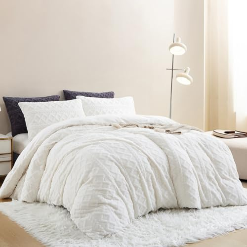 Nayoroom Bettwäsche Flanell 135x200 4teilig Winter Warme Kuschel Bettbezug Flauschig Fleece Cashmere Touch Plüsch Winterbettwäsche Set Reißverschluss - 2 x 135 x 200 + 2 x 80 x 80 cm Creme Weiß
