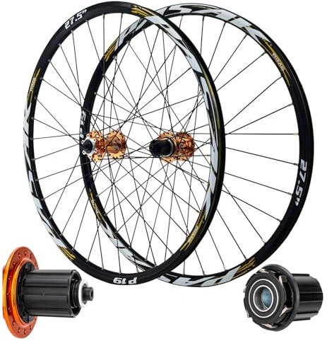 Mountainbike Laufradsatz 24/26/27,5/29 Zoll, Aluminiumlegierungsfelge 32H Scheibenbremse MTB Räder Schnellspanner Vorder Und Hinterräder Schwarze Fahrradräder for 7-11 Gang Kassette ( Farbe : B , Size