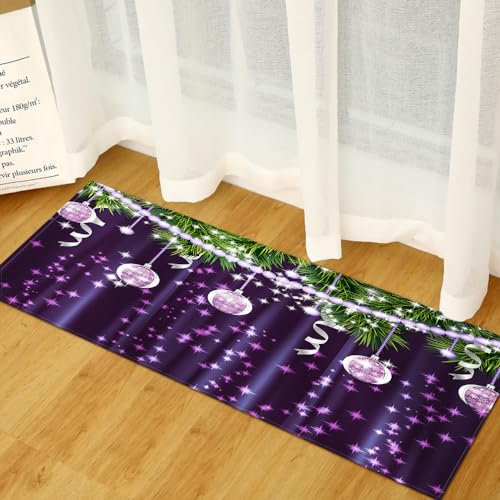 CILODO Küchenläufer Weihnachts-Stil Küchenteppich Wasserdicht rutschfest, Teppich Läufer Küchenmatte für Küche Flur Wohnzimmer Schlafzimmer Badezimmer 60 x 120cm