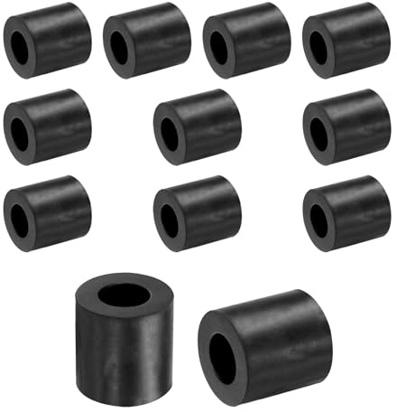 QUARKZMAN 12Stk Gummi Unterlegscheiben Gummispacer 20mm Außendurchmesser 10mm Innendurchmesser 20mm Höhe Runde Antivibrationspacer Gummibuchsen Grommets Dicke Gummischeiben für Auto Zubehör