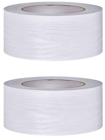 Maxant Lot de 2 rouleaux de frise autocollante imperméable PVC, grain de bois, 5 cm x 10 m, bordure décorative pour salon, salle de bain, cuisine