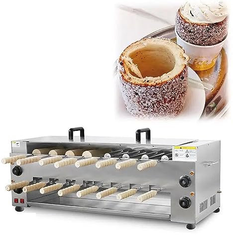 XNZJHPP Macchina per Torta a Camino Commerciale, Forno Elettrico per Torta a Camino con 16 rulli, 4 Controlli di Temperatura indipendenti (50-300°)