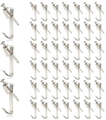 45Pcs Picture Hooks Kit, Picture Hooks, Photograph Hooks and Nails, Heavy Duty Wall Hangers for Photo Frames, Mirror, Clocks & Wall Art, Easy Installation, Ideal for Office and Home Use (Silver)