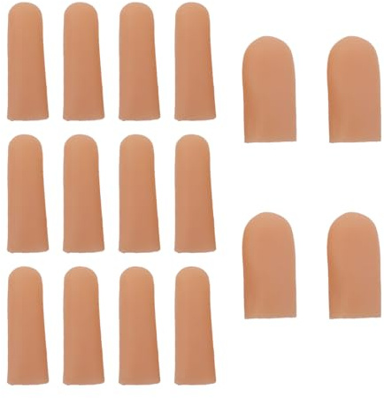 Sarini 20 st silikon fingerborgar gel fingerborgar torr hud för spruckna fingrar eksem hand artrit fingrar (2 storlekar)