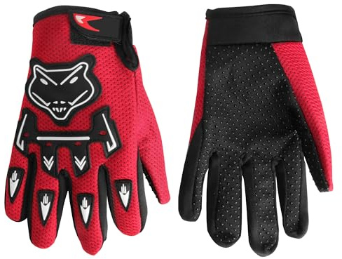 JAGASOL Kids Power Sports Riding Gloves for Motorcycle, BMX, Mountain Bike, ATV - Full Finger Children's Gloves for Outdoor Sports, Cycling, Camping, Fishing