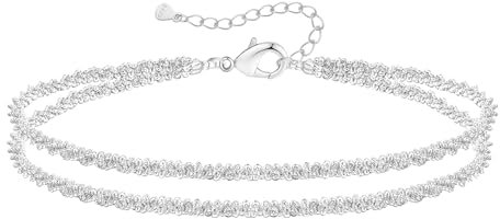 Kenivira Pulsera de Plata Pulsera 14k Chapado En Oro Delicado de Capas Pulseras Ajustables Apilamiento Pulseras de Oro Pulseras de Plata Para Las Mujeres
