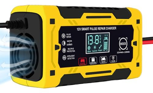 Caricabatteria Intelligente Per Auto 12V4AH-100AH ​​12V 6A, Caricabatteria Per Auto DC13,8V-14,8V, Caricabatteria Per Auto Di Mantenimento Mantenitore Di Batteria Galleggiante AC110V-220V (50-60Hz)