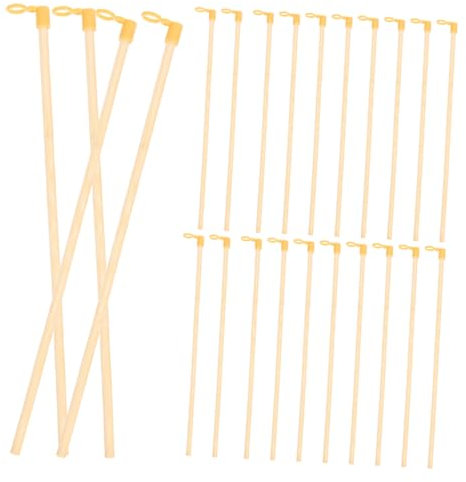 Generisch 50 Stück Laternenmast für Holz Laterne Stab Stab Ersatz Holz DIY Griff Zubehör Holzgriff Holzn stecken DIY-Versorgung hölzern