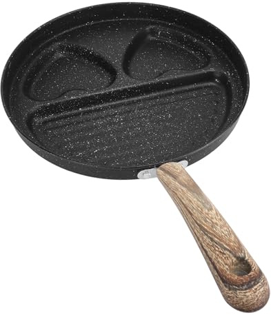 banapoy Poêle à Frire pour Petit-déjeuner, Poêle à Omelette en Granit Antiadhésive, Poêle à œufs en Forme de Cœur, Poêle à Crêpes en Forme de Cœur, Poêle à Griller pour Gaz et Induction