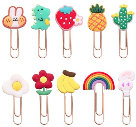 10 Pieces of Creative Cartoon Paper Clips, Creative Paper Clips, Cute Paper Clips, Decorative Paper Clips, Children's Stationery
