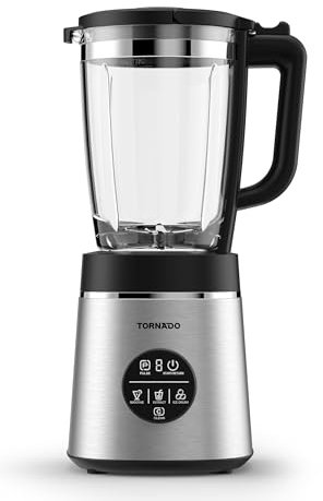 Tornado TBL-1402E-GS Licuadora de 1400W con Jarra de Vidrio de 1,75L, Acero Inoxidable