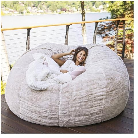 Fauteuil Inclinable Pouf De Lecture, Grand Pouf pour Adultes sans Rembourrage, Fauteuil Confortable, Mobilier De Salon, Mobilier De Chambre À Coucher