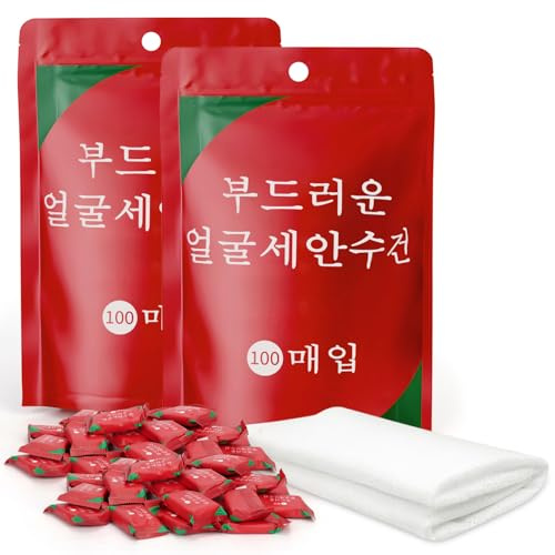 Simpolor 200 Stück komprimierte Handtücher tragbare Einweg Mini komprimierte Toilettenpapier Tabletten Haushaltshandtücher für Reisen Camping Wandern Sport Schönheitssalon, Rot