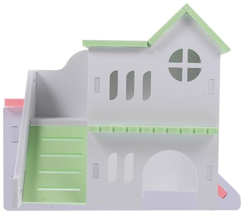 jojofuny Maison Bois pour Hamster et Rongeurs Refuge Coloré et Pratique Villa Cachette pour Cochons Chinchillas Hérissons et Petits Animaux Espace de Jeu et Repos Adapté