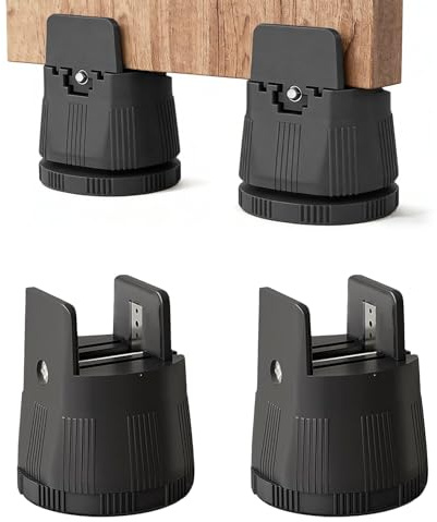 4 Pezzi Rialzo per Mobili 6-8 cm - Rialzo Regolabile per Letto con Morsetto a Vite per Gambe da 10-50mm - Alzate Robusti per Letto, Divano, Tavolo e Sedia - Include Cacciavite
