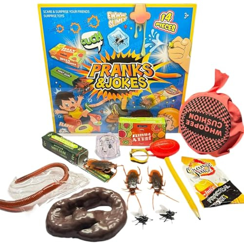 MisFun 14 PCS Jeux Farces Et Attrapes, Jeux De Blagues Pratiques