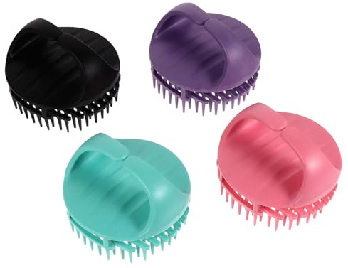 HOLIDYOYO Spazzola per Shampoo 4 Pezzi in Silicone per Massaggio del Tessuto Cutaneo, Portatile e Design Creativo per Doccia e Relax