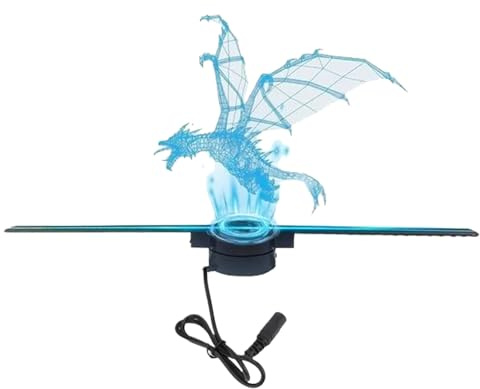 LED-Hologramm-Ventilator | Videoprojektor 42 cm zum Anschluss | 3D-LED-Ventilator mit WiFi- und App-Steuerung, für Museum, Veranstaltungen, Ausstellungen, Shows, Hochzeit, Weihnachten