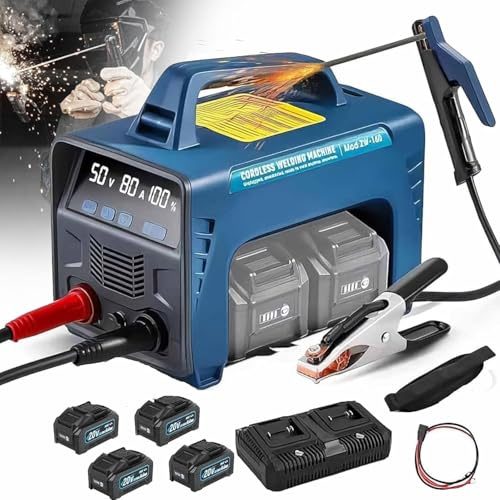 Cordless Battery Powered Welder - Portable Arc Welder Machine for Stick and Flux Core Welding, Lightweight and Easy to Use with Generator Combo