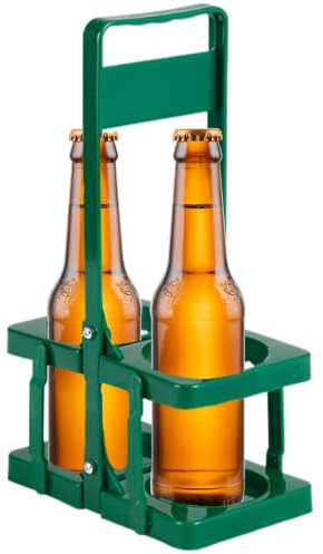 Bärbar ölställ, Bärbar hopfällbar ölkorg | Vikbar ölhållare, handhållna ölhållare för utsidan | 2-flasks whiskyölbärare, burkhållare för vinöl utomhusleverans, daglig användning, fester