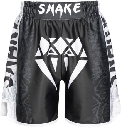 Sinleey Korta boxshorts för barn, korta muay thailändska shorts för MMA och kickboxing, sportträning och fitnessshorts, Typ A, 110-116