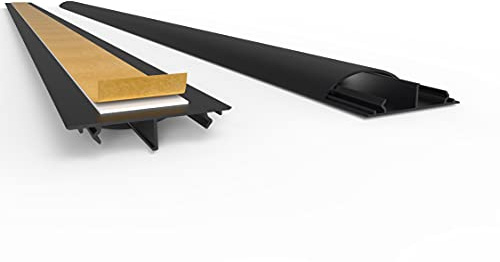 SCOS Smartcosat Bodenkanal, 50x12 mm, 1x2 m, Schwarz, selbstklebend | PVC, UV-beständig, Innen & Außen, 1 Stange à 2 m, Made in Germany