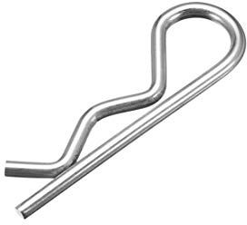 sourcing map Clip Pins 2.5mm Wire Carbon Steel 45mm Length Trailer R Shaped Spring Cotter Tractor Mower Fastener Hardware Silver Tone 20pcs
