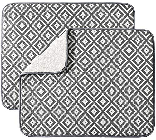 Dish Drying Mat for Kitchen Counter,Microfiber Machine Washable Dishes Matt