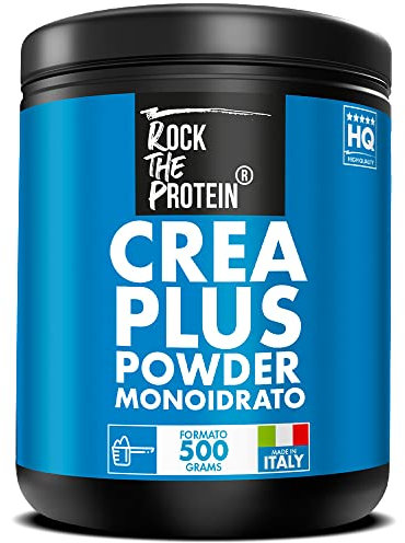 Creatina Monoidrata Polvere 500g Rock The Protein® 3g Per Dose Creatina In Polvere, Pre Workout Per Energia, Post Workout Per Recupero Muscolare, Bulk Massa Forza, Pura Creatine Monohydrate