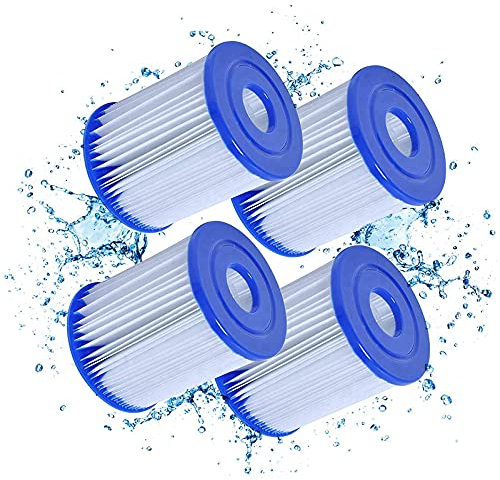 Mscomft For Bestway Size I Filter Cartridge for Pools, for Bestway Swimming Pool Easy Set Filter Cartridge Replacement (4 PCS)