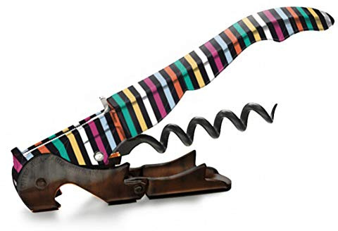 PULLTAP'S GENUINE Mil Rayas 900 Professioneller Kellner-Korkenzieher, gestreift, hergestellt in Spanien, mit doppeltem Gelenkhebel, Cuttermesser und Flaschenöffner