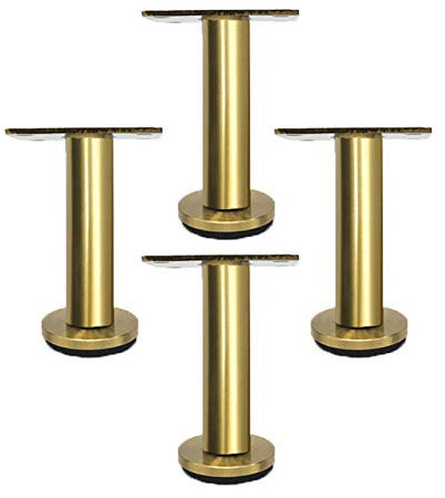 4PCS Möbelfüße Verstellbare Möbelfüsse Edelstahl Möbelbeine Metallfuß Geeignet Für Bett Sofa Tisch Füße Couchtisch Nachttisch Teetisch Beine Ersatzkabinettfüße Schrankbeine,Gold(13cm)