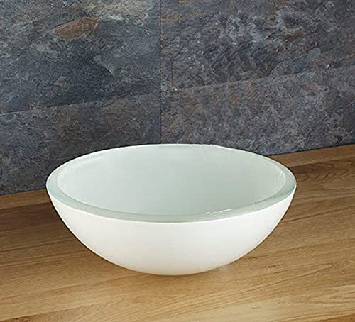 chicstyleme Aufsatzwaschbecken 30 cm Mini-Rundwaschbecken Blaues Waschbecken,Badezimmer-Waschtisch-Waschtisch Beckenablauf, Abflussrohr, Montagering Zubehör Enthalten
