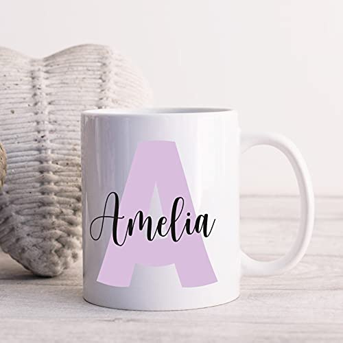 You Personalise Personalised Name and Initial Mug Choice of Fonts and Colours