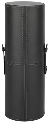 Make-up-Pinseletui aus schwarzem PU-Leder mit Schlossdeckel, tragbarer Kosmetikbecher, Zylinder, Make-up-Pinsel, Display-Ständer, Tasche, Aufbewahrungsbox, Organizer