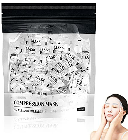 100 PièCe Masque Coton Visage, Masque Compressé Visage, Masque En Tissu Compressé Visage, pour Les Soins De Beauté Du Visage
