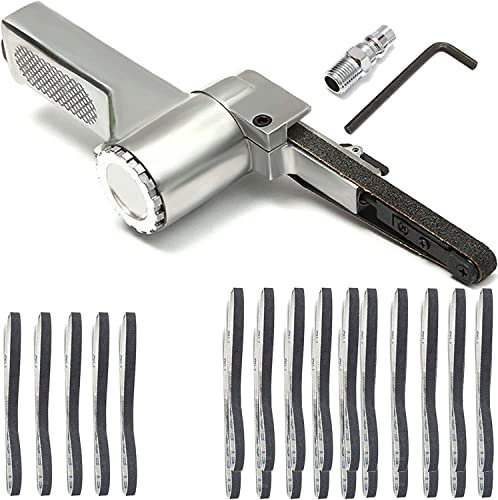Levigatrice a Nastro D'aria, Pneumatica Strumento Lucidatura Levigatrice a Nastro D'aria Compressa 10mm 330mm con 25 Nastri Levigatura Vari Strumenti Pneumatici Dell'automobile Veicolo Lima Dito