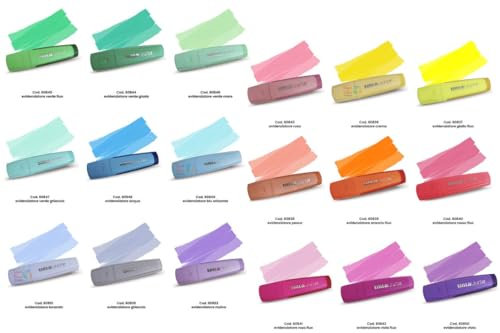 Evidenziatore Tinta Unita Fluo impugnatura Soft Touch Giallo arancio fucsia Azzurro