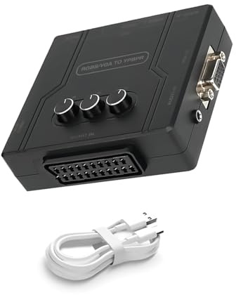 MOUDOAUER RGBS VGA SCART to YPBPR Component Converter for N64 for PS1 for PS2 Dreamcast,Support 480i, 480p, 576i, 576p, 720p, 1080i