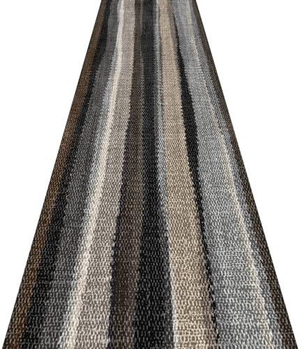 CUIMEI Teppichläufer 100 x 410 cm rutschfest Pflegeleicht Teppich Läufer Küche Mit Muster für Schlafzimmer Kinderzimmer, Grau B