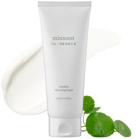 mixsoon Centella Cleansing Foam, Hydrating Face Cleanser with Centella Asiatica, Removes Impurities & Makeup Without Drying, Korean Skincare for Sensitive Skin (150ml)