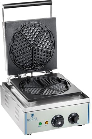 Helloshop26 Gaufrier Coeur Professionnel Téflon Rond Puissance 1 x 1 500 Watts 3614062