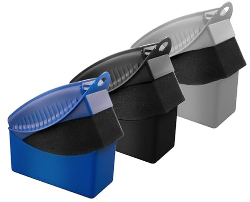 HOMURY Tire Dressing Applicator Pad: 3 spugne per la pulizia dell'auto, con coperchio, per la cura dei pneumatici, per la pulizia degli pneumatici