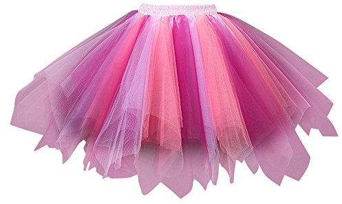 Sobeta Damen Tüllrock 50er Rock Retro Ballet Tanzrock Kurz Ballett tütü Rockabilly Petticoat Unterrock Tanzkleid Ballkleid Abendkleid Gelegenheit Zubehör Rockabilly Jahre Retro Tutu Cosplay Crinoline