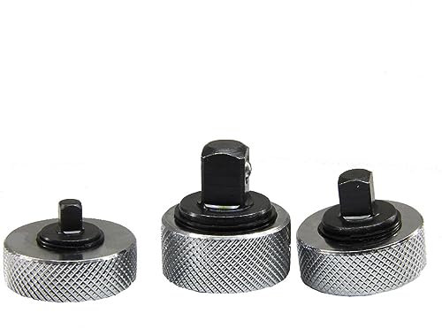 Tissting 3 Stück Umschaltknarre 1/4 Zoll 3/8 Zoll 1/2 Zoll 38mm Umschaltbarer Daumenrad Ratschenschlüssel mit Handflächenantrieb, Stahl Fingerratsche Stubby Ratsche für Reparaturen