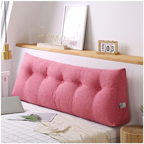 ZTGL Kopfende Großes Rückenkissen, Lesekissen und Rückenteil im Bett, 2 in 1 Rückenlehne und Kopfkissen, Kissen für Sofa, Couch, Wand und Palettenmöbel Polster Leinen Bezug,G,60x50x20cm