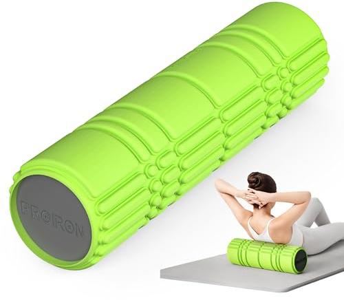 PROIRON Faszienrolle（42 x 13,5 cm）, Luftkissen-Massagedesign, komfortable Noppen für tiefgehende Entspannung und Schmerzlinderung, solides Design gegen Verformung und Bruch, Grün
