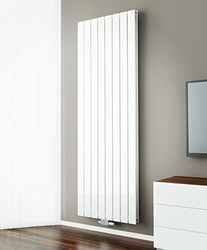 WEBER Paneelheizkörper Design Heizung Flachheizkörper Vertikal Mittelanschluss Doppellagig Wandheizung weiß/anthrazit (1600x456mm Doppellagig Weiß)
